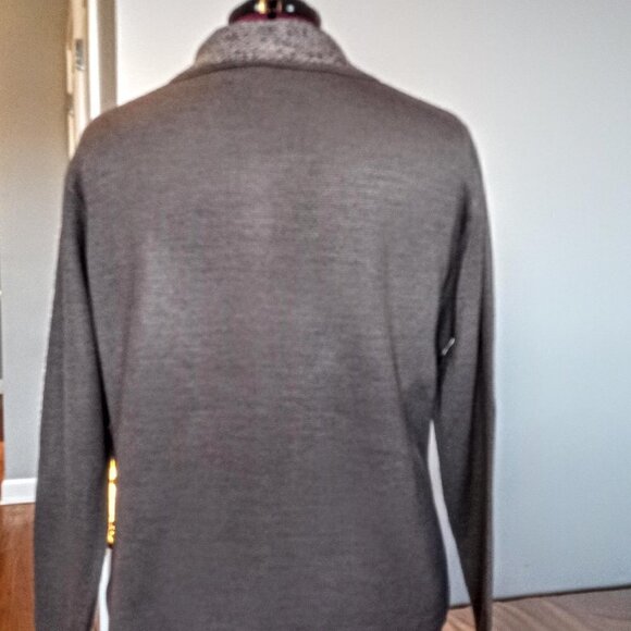 Canda C&A Taupe Button-Down LS Cardigan Sweater - Picture 2 of 5
